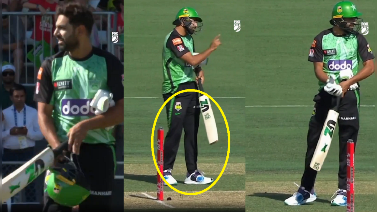 Haris Rauf comes out to bat without pads during BBL match