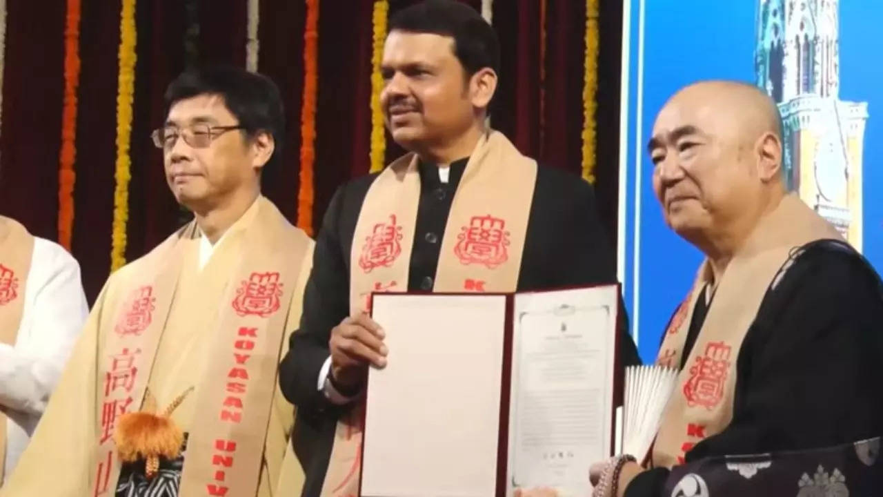 ​Devendra Fadnavis was conferred an honorary PhD by Japan's Koyasan University on Tuesday