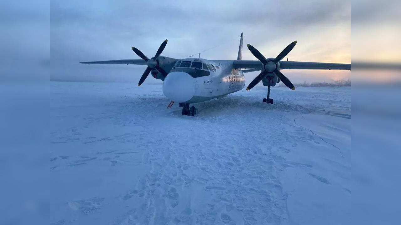 Russian Plane Mistakenly Lands Off The Runway On Frozen River