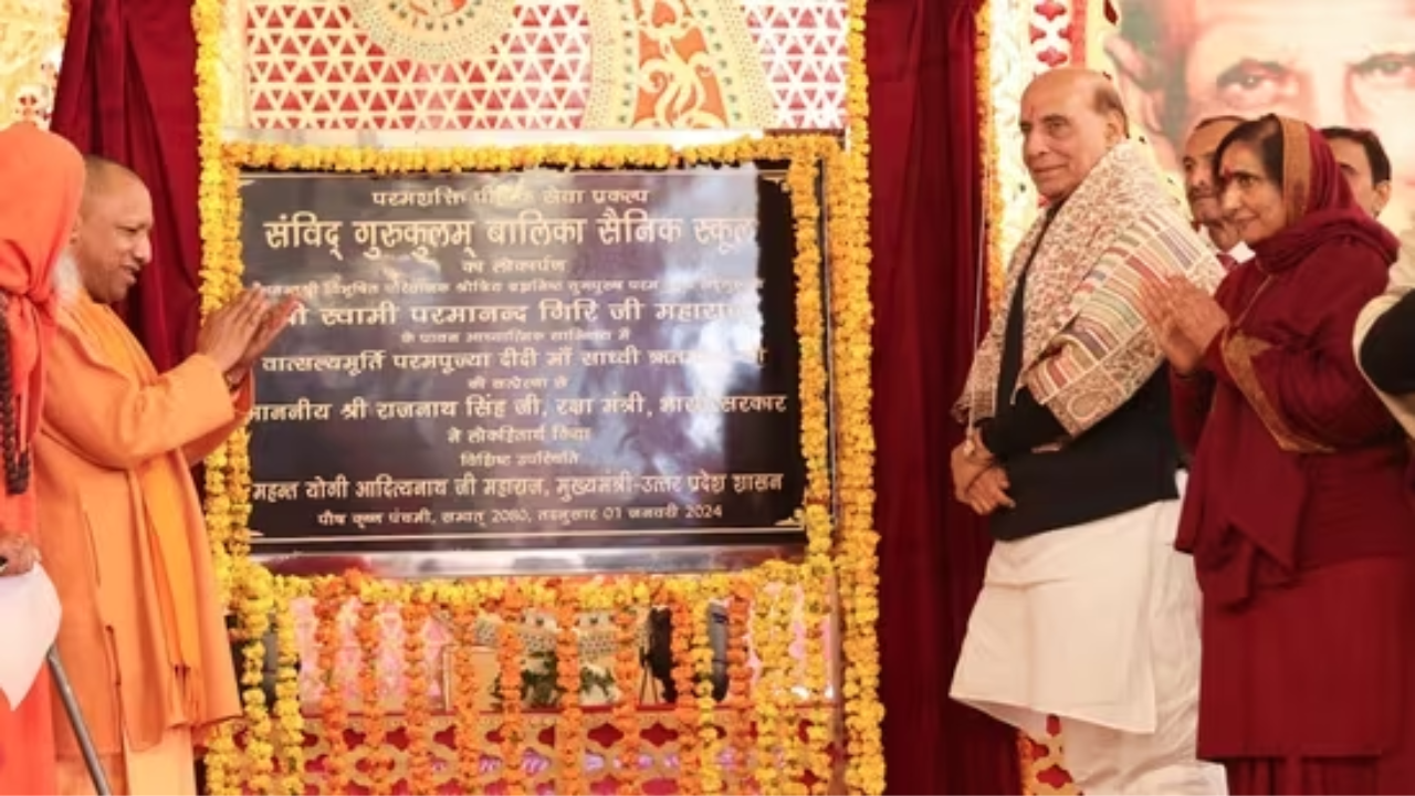 Rajnath Singh Inaugurates First all-girls Sainik School in Mathura