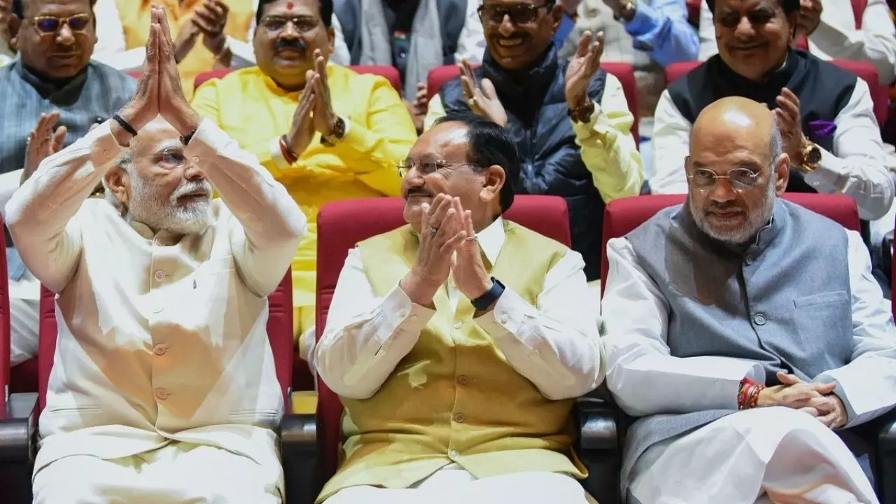 Narendra Modi, JP Nadda and Amit Shah