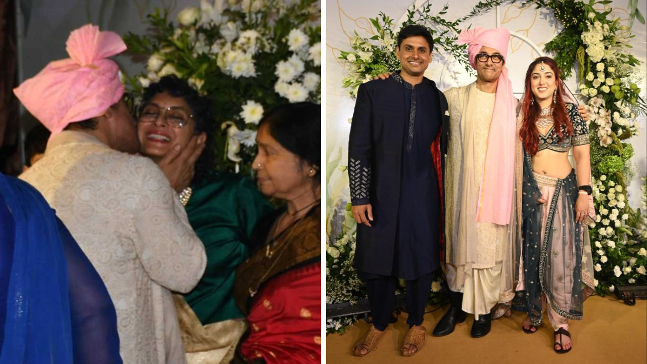 Aamir Khan Kisses Ex-Wife Kiran Rao At Daughter Ira Khan's Wedding ...