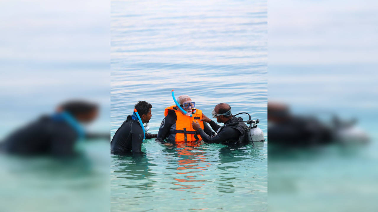 PM Modi Goes Snorkelling In Lakshadweep