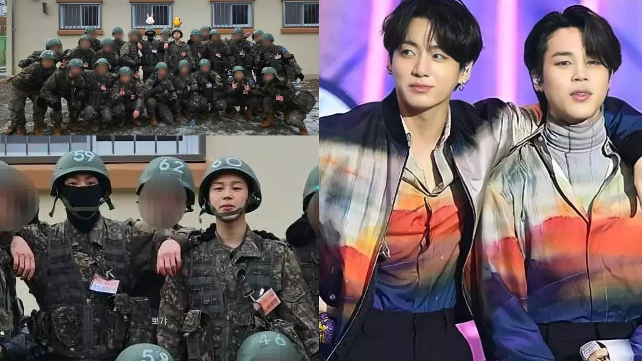 Jimin and Jungkook's first pic at military