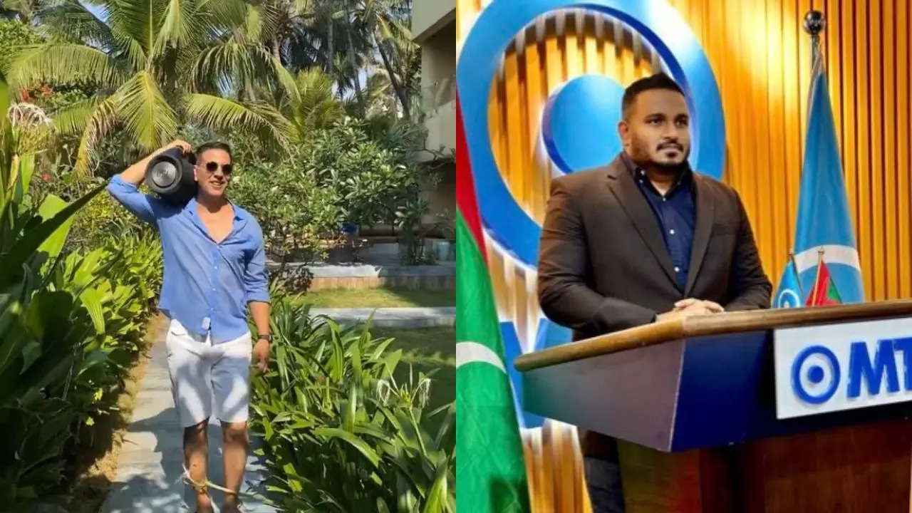 ​Akshay Kumar vacationing in the Maldives earlier (left). Former Maldives V-P Ahmed Adeeb (right)