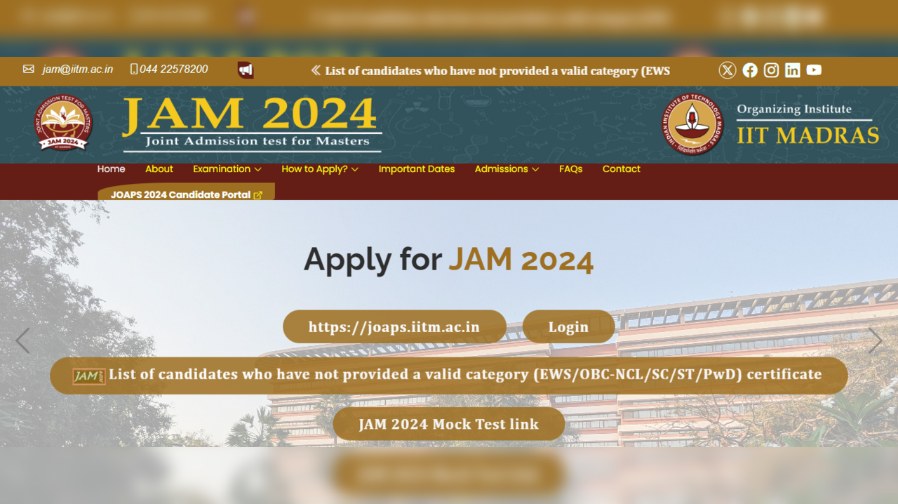 IIT JAM 2024 Admit Card Releasing Today on jam.iitm.ac.in, Details