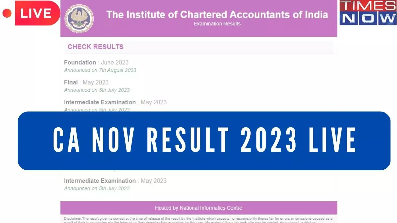 CA Nov Result 2023 OUT LIVE CA Final Inter Result Released on icainicin Download Scorecard