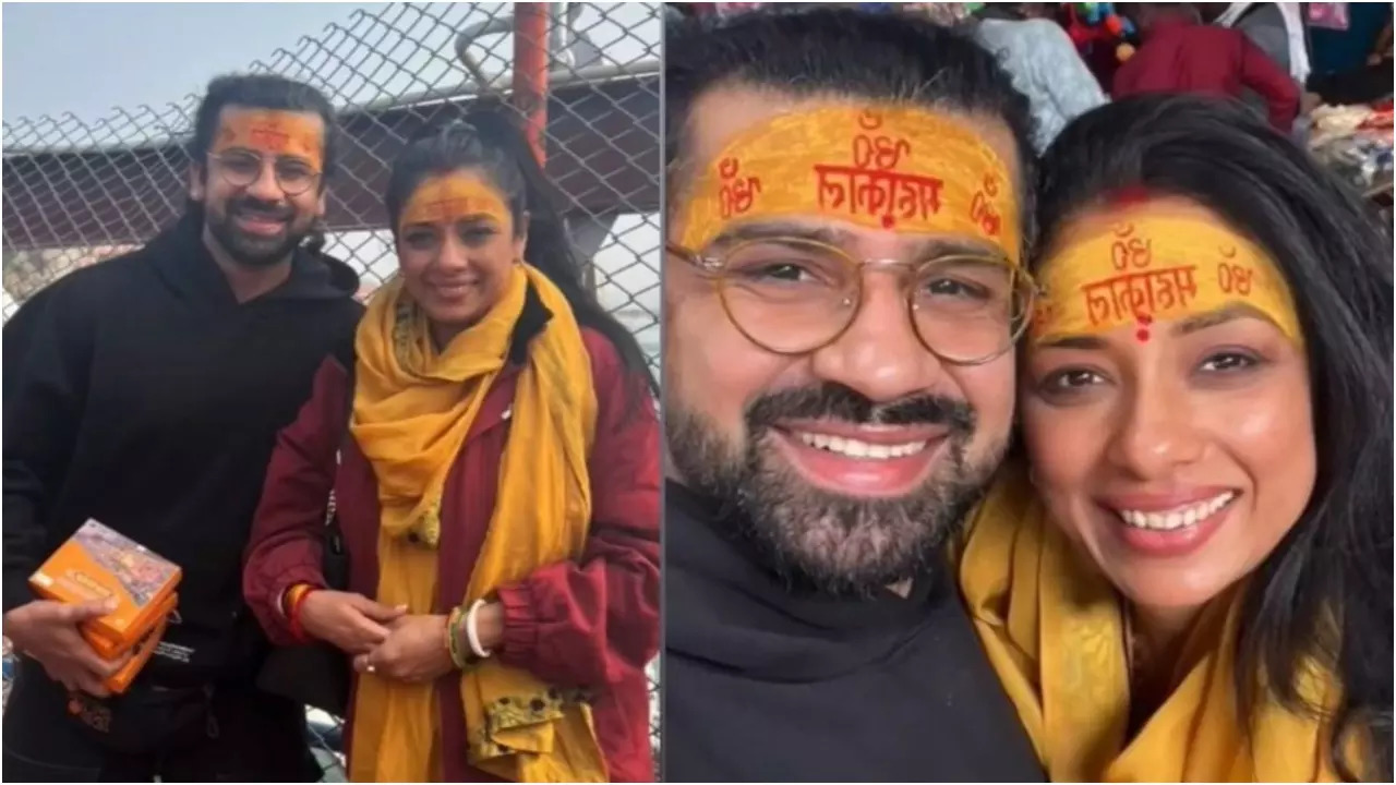 Anupamaa's Rupali Ganguly, Aashish Mehrotra Visit Ujjain Temple To Seek Blessings (credit: Instagram).