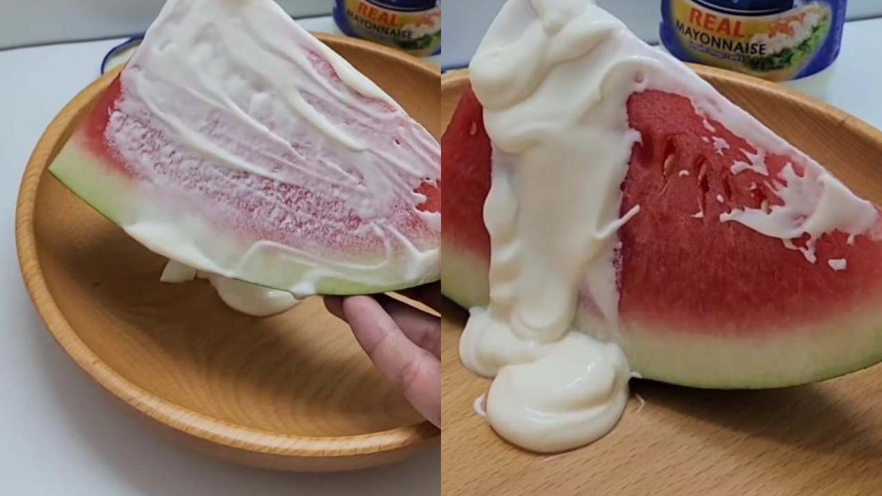 Watermelon with mayonnaise (Instagram/@Calvin Lee)