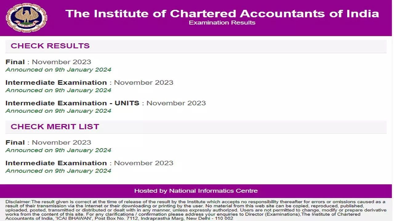 ICAI CA Inter, Final Result 2023 Released on icai.org, Direct Link