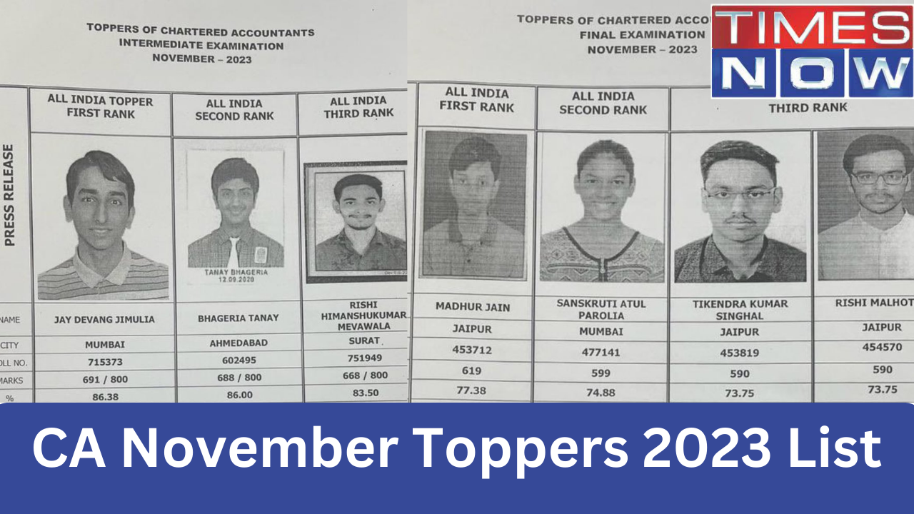 CA Novembers Toppers 2023 List