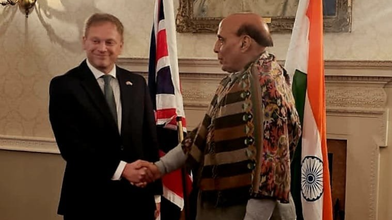 Rajnath Singh with UK defence minister