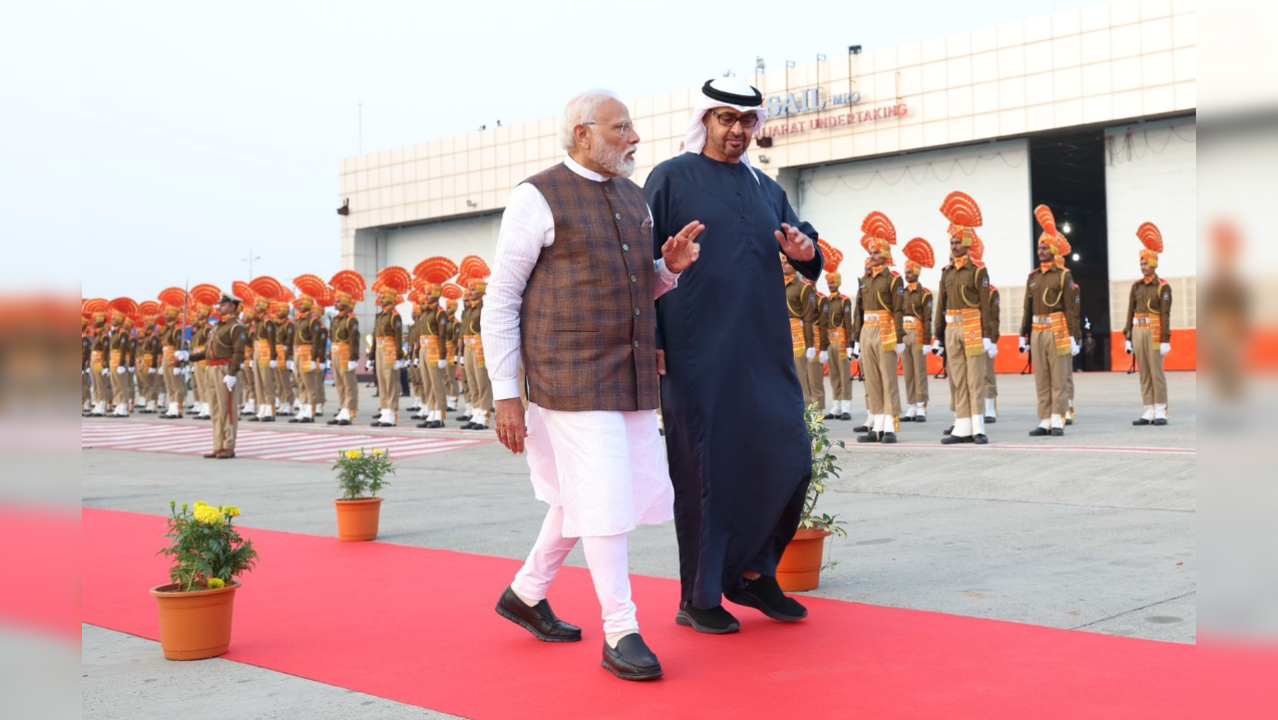 PM Modi Welcomes UAE President In Gujarat