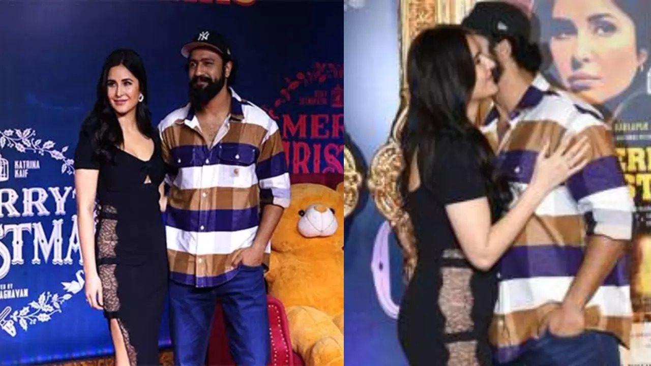 Vicky Kaushal Plants A Sweet Kiss On Wifey Katrina Kaif's Cheek At ...