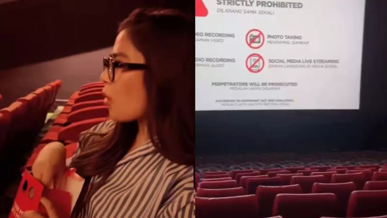 Malaysian influencer Eriyca Baiduri pretends to have bought all movie theatre tickets to avoid crowd. | Courtesy: Eriyca Baiduri/TikTok