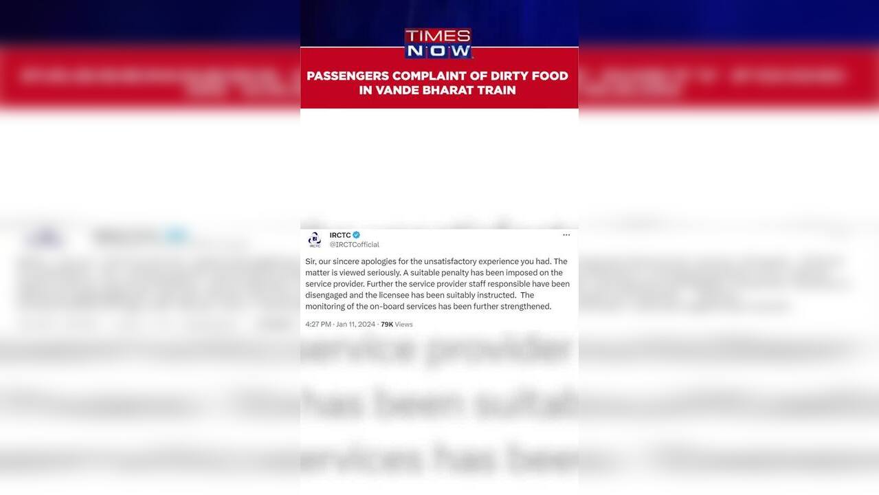 Vande Bharat Express Train Passengers Complaint Of Dirty Food; Railways