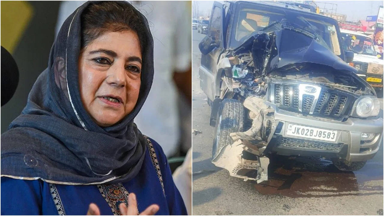 Mehbooba Mufti escaped unhurt in a road accident