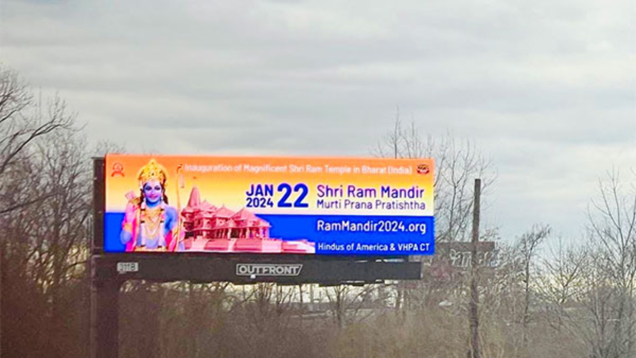 Ram Mandir Hoardings In US