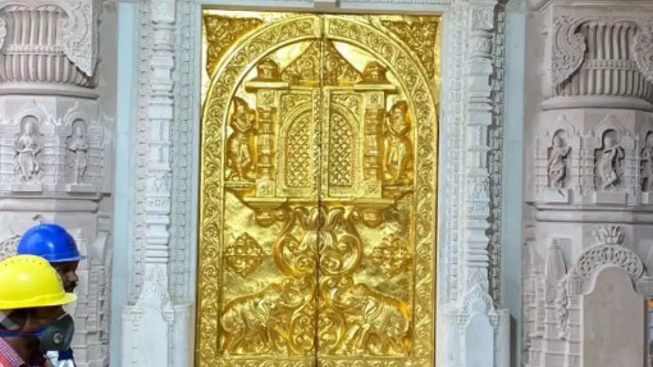 Ram Mandir gold door.