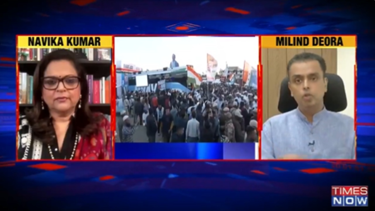 Milind Deora on Times Now