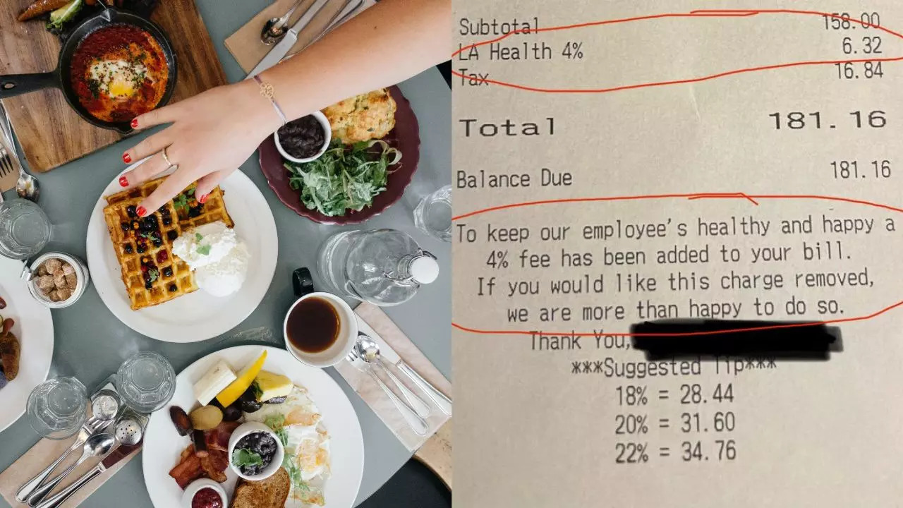 4% LA Health Fee Restaurant Bill