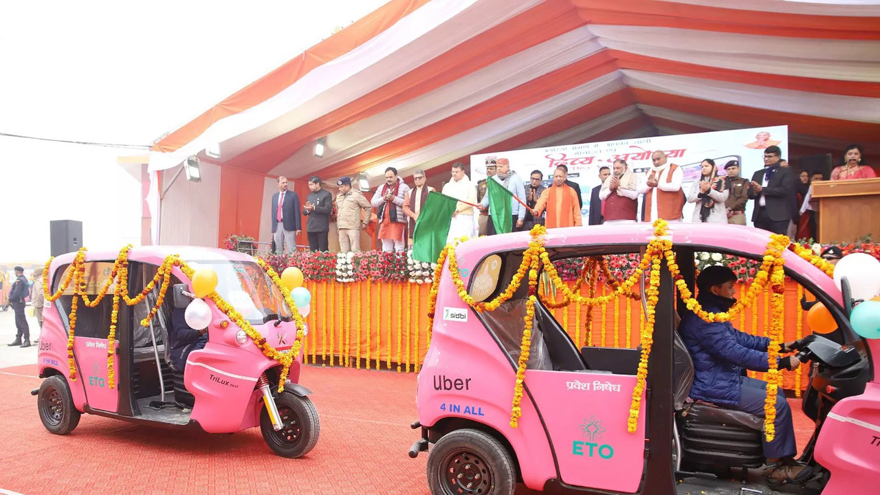 Uber EV Auto Ayodhya Times Drive