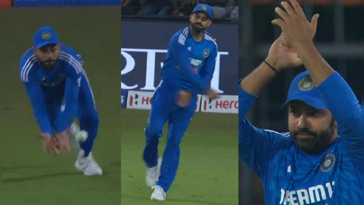 Rohit Sharma's reaction after Virat Kohli drops a catch goes viral