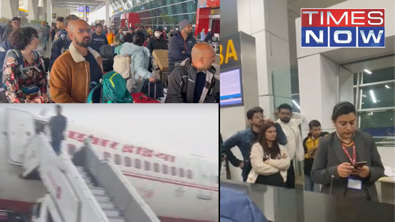 Air India Passengers Sloganeering on Delhi Airport Over Mismanagement By Airline