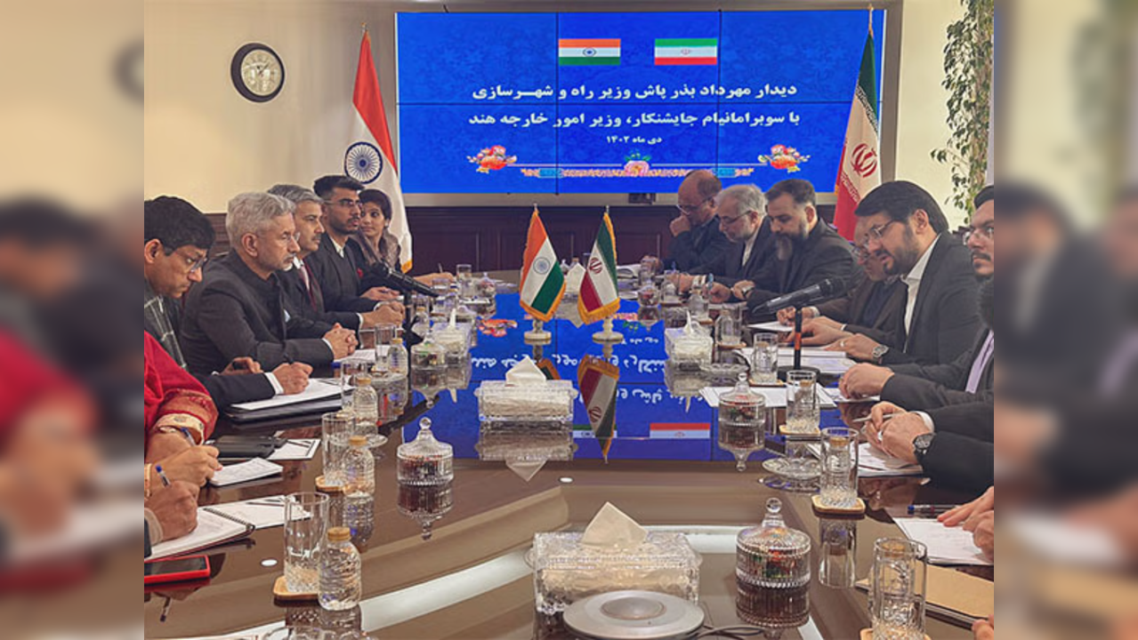 EAM S Jaishakar in meeting with Iran's Minister of Roads and Urban Development in Tehran on Monday