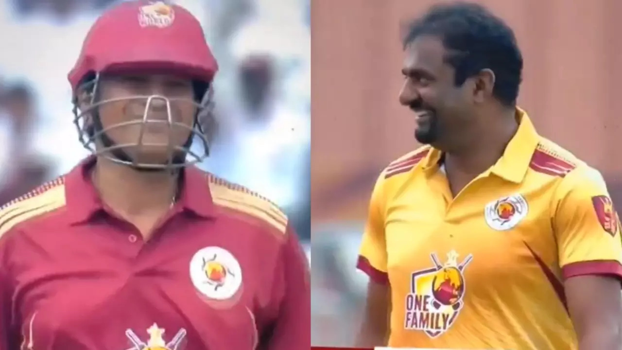 Nostalgia Hits Hard! Sachin Tendulkar Dismissed By Mutthiah Muralitharan In Comeback Match | WATCH