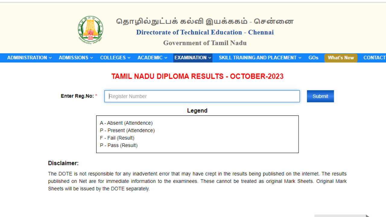 TNDTE Diploma Result 2023 For October Exams Released on dte.tn.gov.in, Direct Link