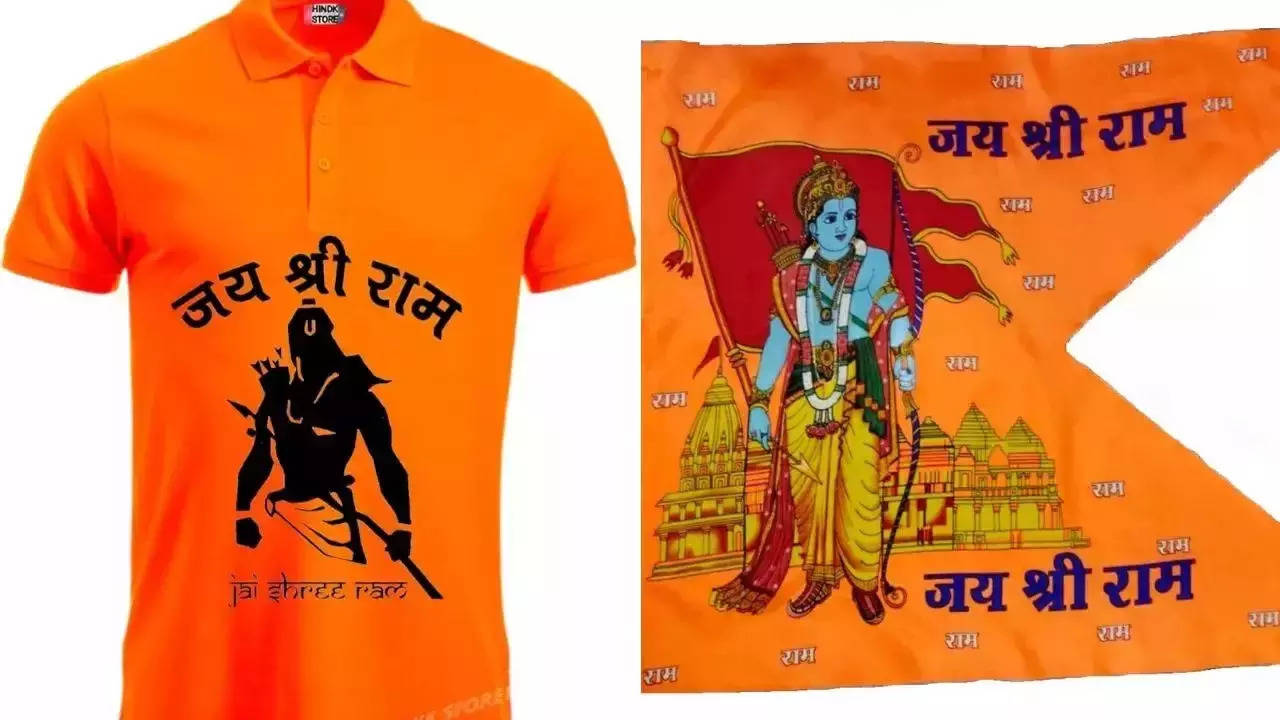 Jai Shriram Print T shirt and Flags