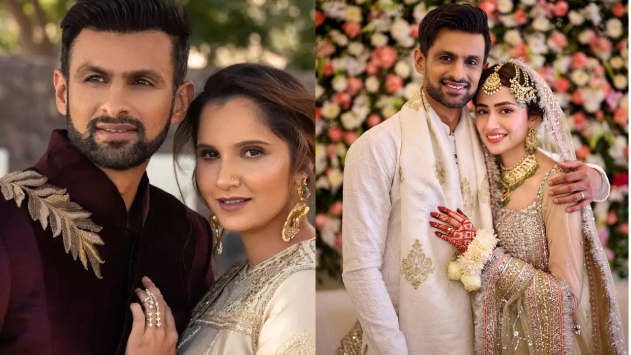 Shoaib Malik, Sania Mirza and Sana Javed 