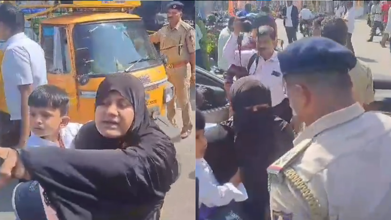 The activists shouted slogans of 'Jai Sri Ram' and in response, the woman shouted 'Allahu Akbar'.