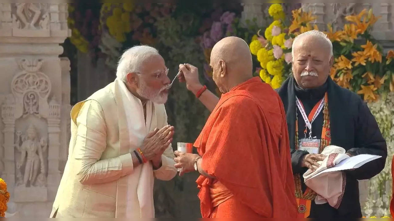 PM Modi Ends 11-Day Fast After Pran Pratishtha Of Ram Lalla At Ayodhya Mandir