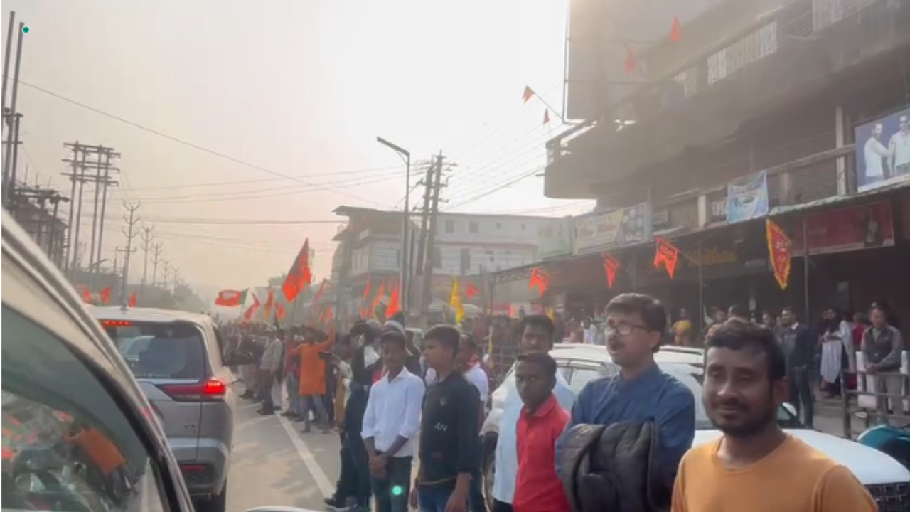 Jai Shree Ram chants during Bharat Jodo Nyay Yatra