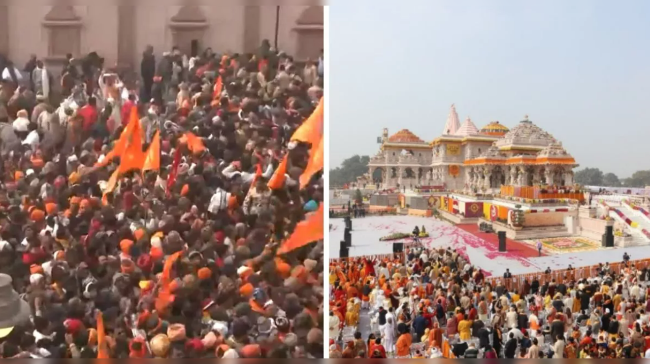 Massive crowd at Ram Mandir in Ayodhya