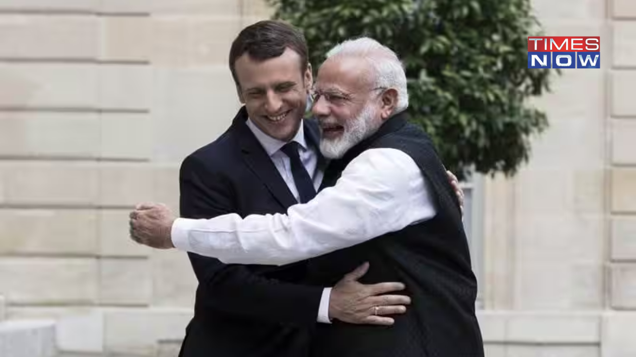 Macron with PM Modi