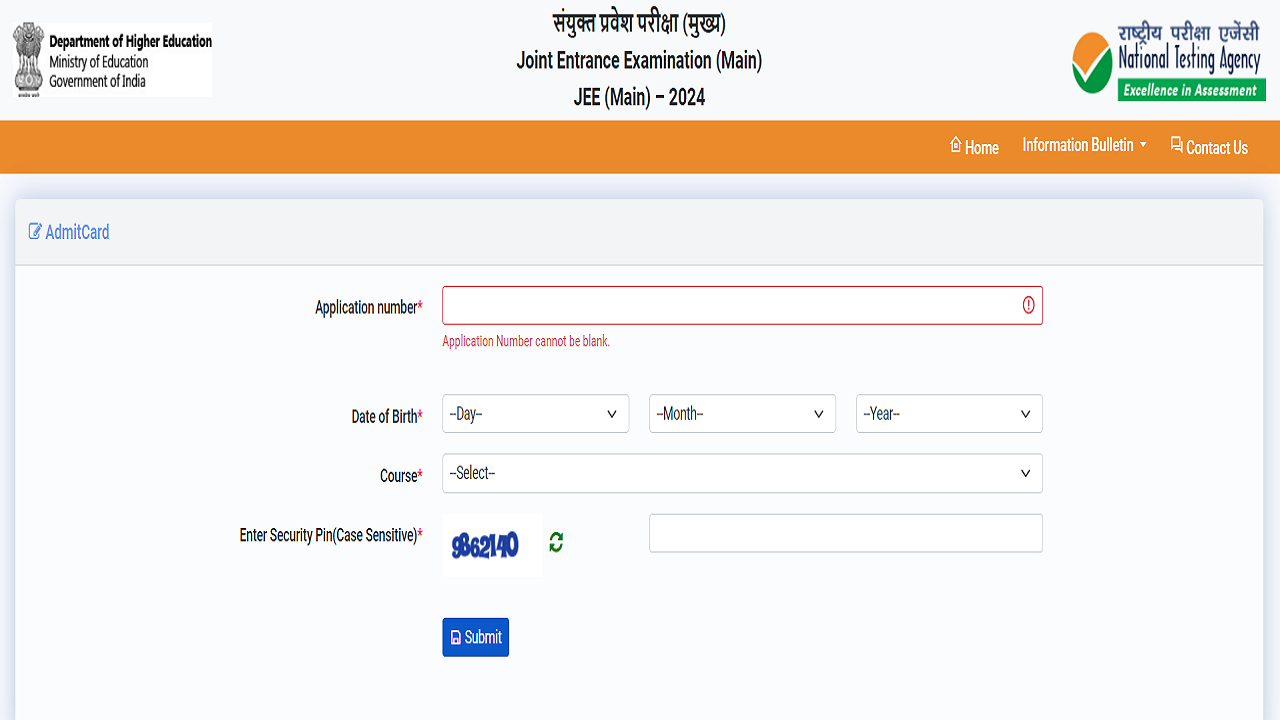 JEE Mains 2024 Admit Card Released for Jan 27 Exam on jeemain.nta.ac.in, Link Here