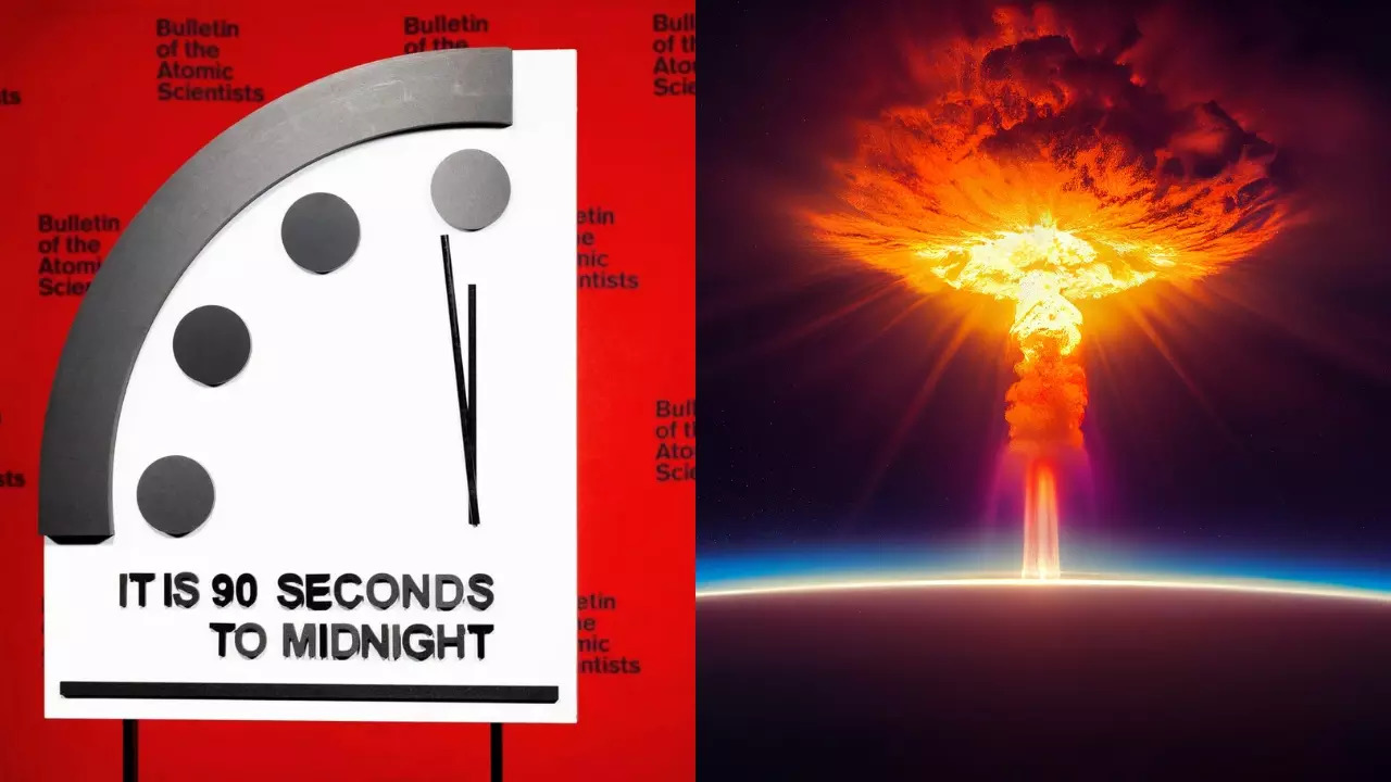 The Doomsday Clock remains at 90 seconds to midnight—the closest it has been to catastrophe. | Courtesy: Bulletin of the Atomic Scientists/Oleg