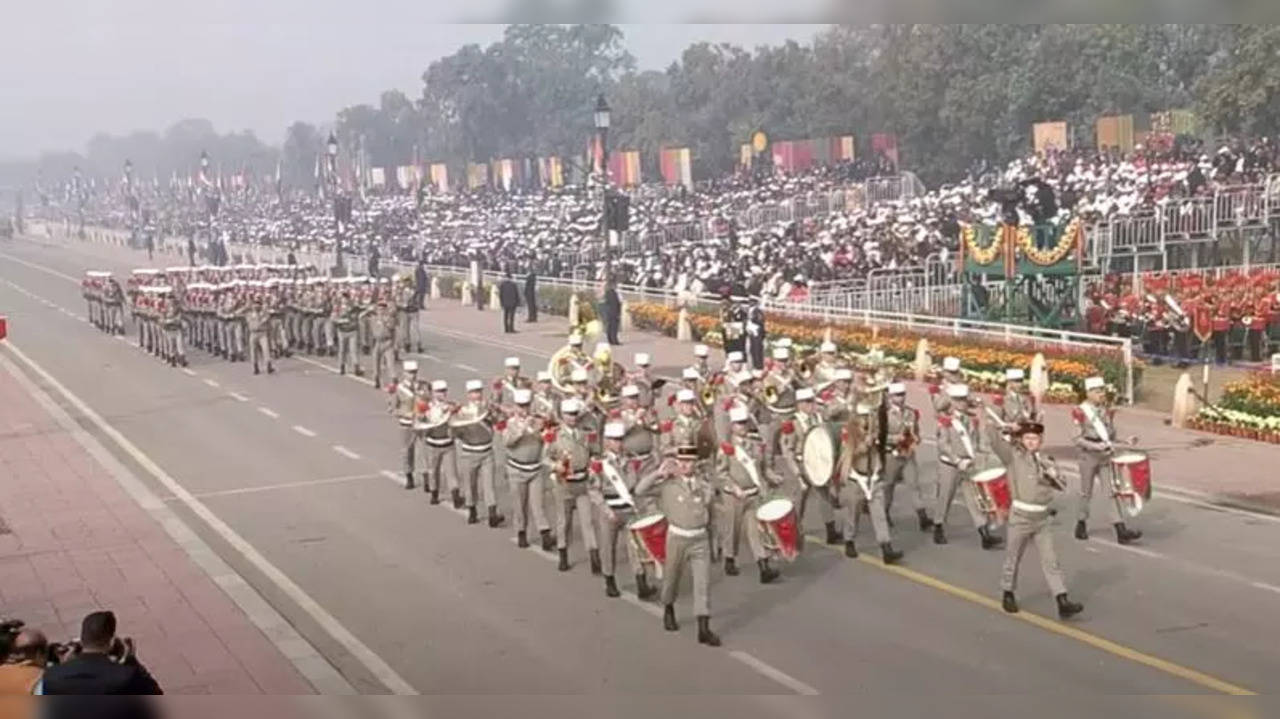 French Contingent Marches At R-Day Parade