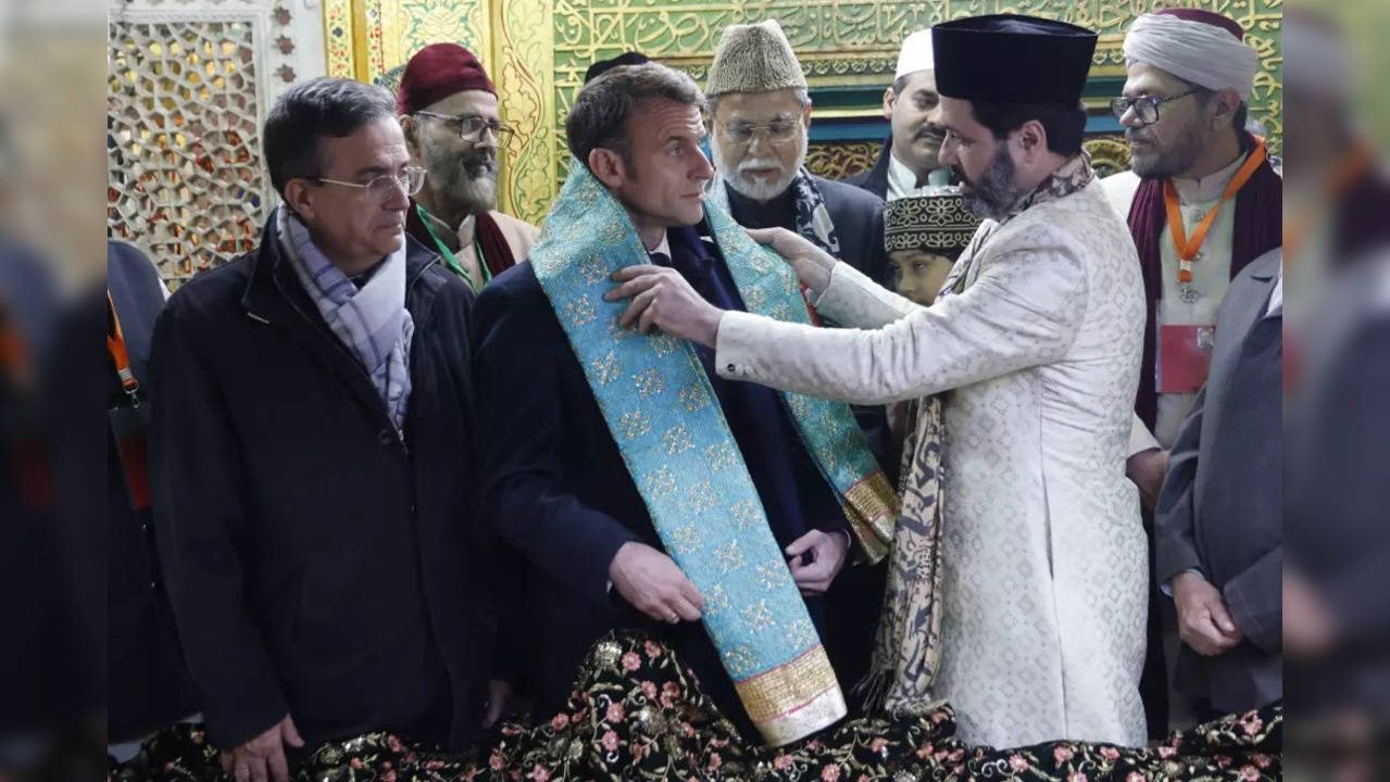 French President Macron Visits Delhi's Nizamuddin Dargah