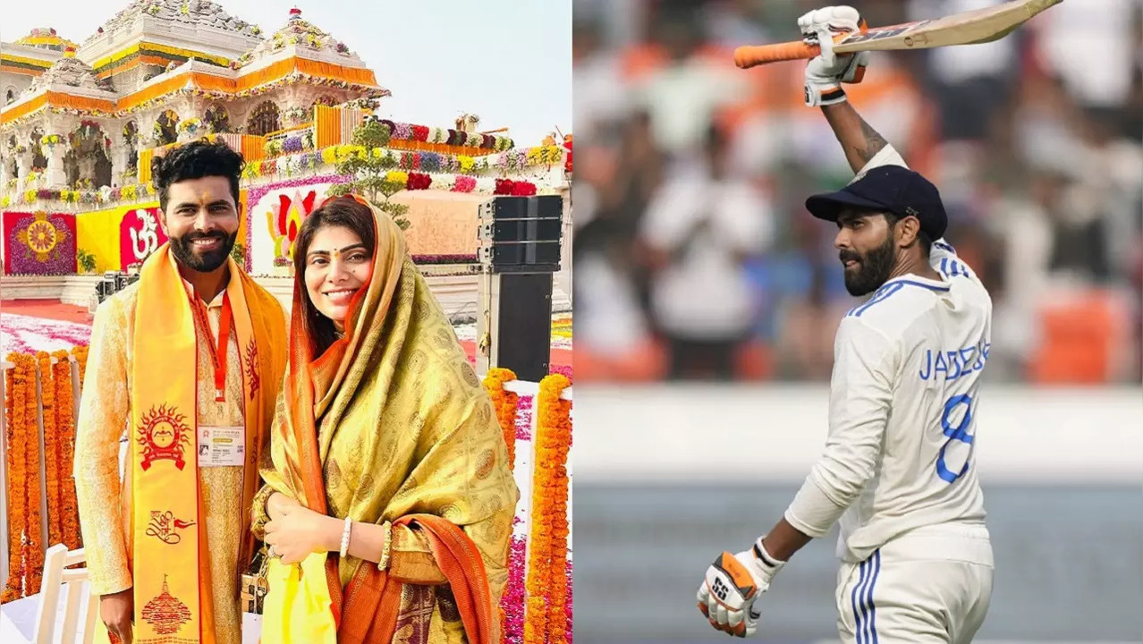 Rivaba Jadeja reacts after Ravindra Jadeja completes his 50 against England in 1st Test goes viral