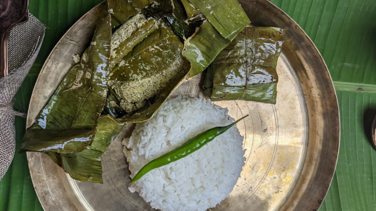 Traditional Dishes Cooked In Banana Leaves