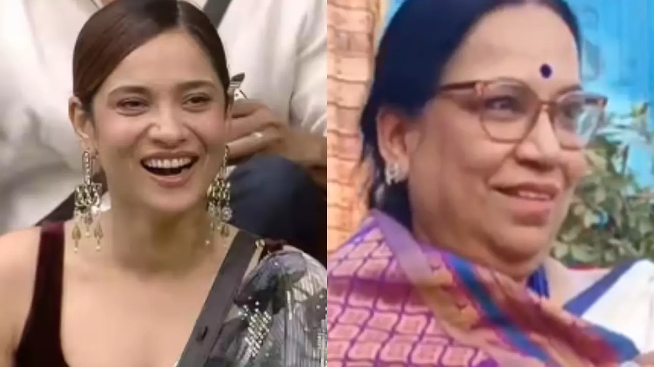 Ankita Lokhande's mother-in-law spotted outside Bigg Boss 17 house.