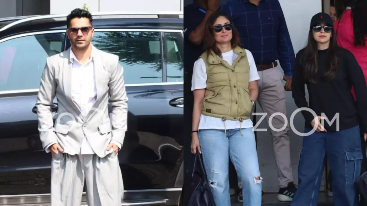 Kareena Kapoor, Karisma, Varun Dhawan Jet off for Filmfare Awards 2024