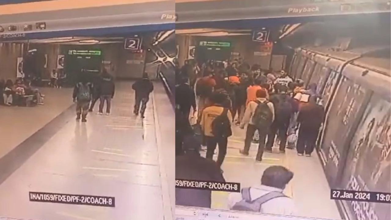दिल्ली मेट्रो हादसा: INA स्टेशन पर दिल्ली मेट्रो के सामने कूदकर शख्स की मौत, सामने आया चौंकाने वाला वीडियो | दिल्ली समाचार, टाइम्स नाउ