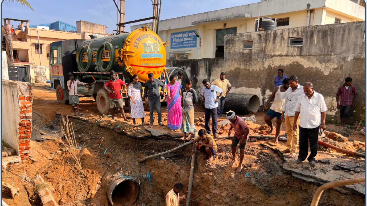 perungudi pipeline burst