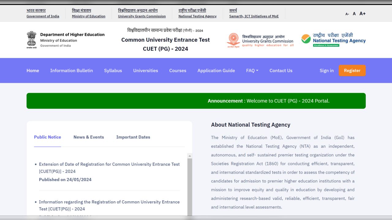 CUET PG 2024 Registration Closes soon