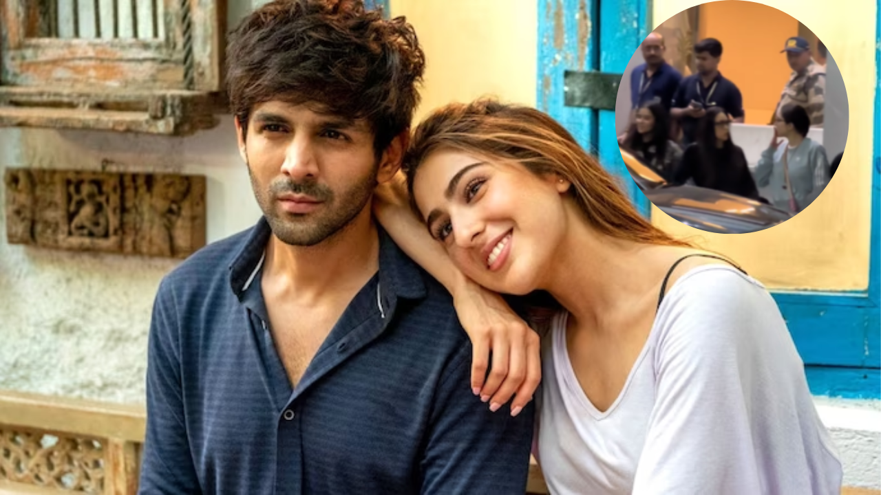 Sara Ali Khan Gives Flying Kiss, Hugs Kartik Aaryan As They Reach Mumbai Together Post Filmfare Awards 2024. Watch